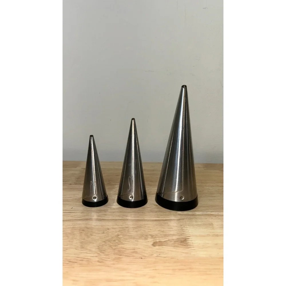 Pierre Forssell for Gense‎ Sweden Stainless Steel Conical Salt Pepper Sugar Set